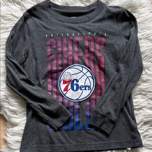 Philadelphia 76ers Kids Long Sleeve Shirt - Gray S 8